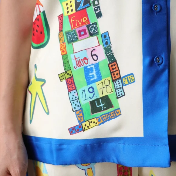 Alémais Silk Multicolored Blouse NWT Sz XS AU 6 - Picture 2 of 6